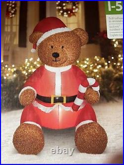 NEW Gemmy Christmas 5' Teddy Bear Lighted Inflatable Airblown Blow-up