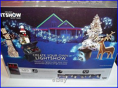 NEW Gemmy Christmas Outdoor Music Light Sound Show MP3 iPod Lightshow w Timer