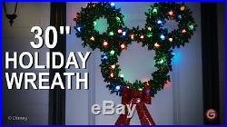 NEW- Gemmy Disney/Pixar 30 Inch Hanging Mickey Mouse LED Christmas Wreath