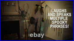 NEW! Gemmy Halloween 6' Animatronic Motion Activated Speaking Witch WithBroom