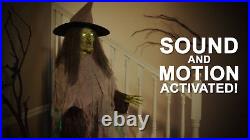 NEW! Gemmy Halloween 6′ Animatronic Motion Activated Speaking Witch WithBroom