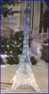 NEW Gemmy Lightshow Glimmer LED Eiffel Tower Christmas Crystal Swirl Icy Blue 5