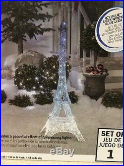 NEW Gemmy Lightshow Glimmer LED Eiffel Tower Christmas Crystal Swirl Icy Blue 5