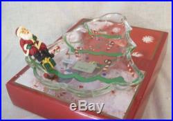 NEW Gorham CHRISTMAS TREE CANDY DISH WITH SANTA CLAUS 8 long