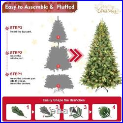 NEW Green Classic Artificial Christmas Tree Hinged with Foldable Stand 4-9Foot