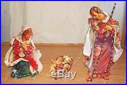 NEW HOLY FAMILY Lights Yard Decor NATIVITY SCENE Christmas 4′ Art Outdoor Roman