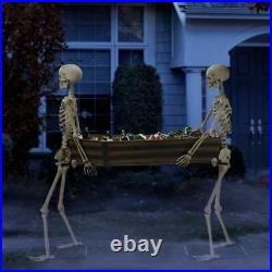 NEW Halloween 2021 Way to Celebrate 5 ft Skeleton Duo Carrying 47 Coffin HTF 12