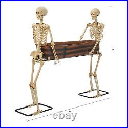 NEW Halloween Way to Celebrate 5 ft Skeleton Duo Carrying 47 Coffin HTF 12