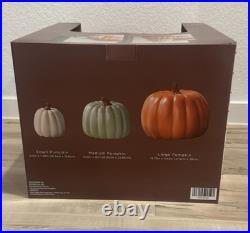 NEW Hobby Lobby Fall Halloween Stackable Pumpkins Orange Nesting Decorative Set NEW Hobby Lobby Fall Halloween Stackable Pumpkins Orange Nesting Decorative Set