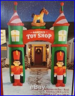 NEW Holiday Living Airblown Archway Santa's Toy Shop