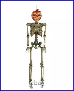 NEW? Home Accents Rotten Patch 6 ft Poseable Pumpkin Skeleton LCD Halloween