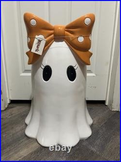 NEW IN-HAND Halloween Summerween Large Ghost with Orange & White Polka Dot Bow
