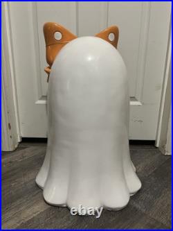 NEW IN-HAND Halloween Summerween Large Ghost with Orange & White Polka Dot Bow