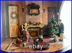 NEW JC Penney Victorian Era Christmas Parlor Action/Light 4 Disc Music Box VIDEO