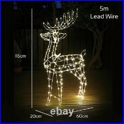 NEW Light Up Reindeer 115cm Tall Copper Wire Frame Christmas Outdoor Warm White