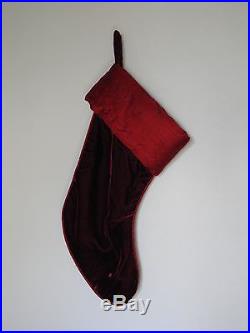 NEW Lot Set of 6 Vintage Velvet Silk Dupioni Red Green Christmas Stockings Solid