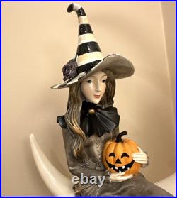NEW MacKenzie-Childs Spellbound Witch on Moon Resin Figure Courtly 21 Flaw Read