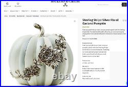 NEW Mackenzie Childs Holiday Halloween Fall Pumpkin STERLING STRIPE GARLAND