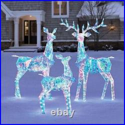 NEW Member’s Mark 3-Piece Pre-Lit Prismatic Deer Family, Christmas Decoration