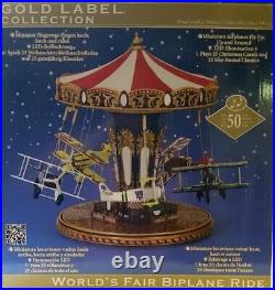 NEW Mr Christmas World's Fair Lighted Bi-Planes 50 Tune Action Musical VIDEO