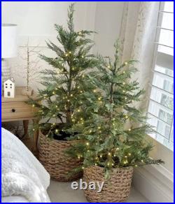 NEW My Texas House 2-Pack 4ft/24in Cypress Christmas Trees Real Touch Pre-Lit