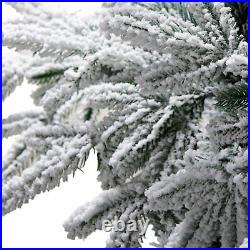NEW PE&PVC 1080 Tips 7FT Artificial Christmas Trees Flocked Snow Tree White Tree
