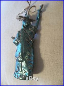 NEW POTTERY BARN NYC STATUE OF LIBERTY HOLIDAY GLASS ORNAMENT
