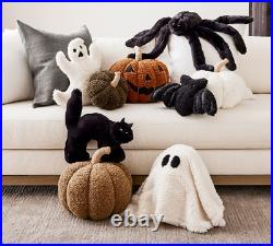 NEW Pottery Barn Black Cat Halloween Pillow 15 inches