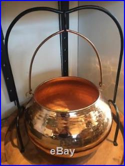 NEW Pottery Barn COPPER CANDY CAULDRONLarge SIZE with Stand Halloween Sold Out