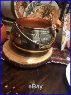 NEW Pottery Barn COPPER CANDY CAULDRONLarge SIZE with Stand Halloween Sold Out