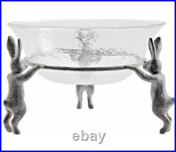 NEW Pottery Barn Essex Zinc Bunny Serving Bowl Rabbit Easter