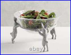 NEW Pottery Barn Essex Zinc Bunny Serving Bowl Rabbit Easter