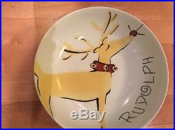 NEW Pottery Barn RUDOLPH Reindeer LARGE 12 Serving Bowl RARE Discontinued