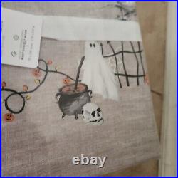 NEW Pottery Barn Scary Squad Oilcloth 70 x 108 Tablecloth Halloween Gus ghost