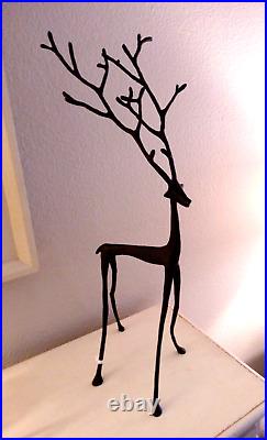NEW Pottery Barn Sculpted Bronze Reindeer LARGE 28 Winter Rustic