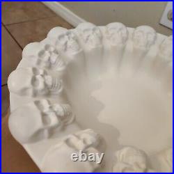 NEW Pottery Barn Skeleton Skull Stoneware Candy Bowl Dish Halloween Walking dead