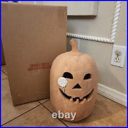 NEW Pottery Barn Terracotta Jack O Lantern Luminary XL XLarge Pumpkin ORANGE