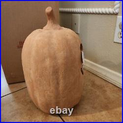NEW Pottery Barn Terracotta Jack O Lantern Luminary XL XLarge Pumpkin ORANGE