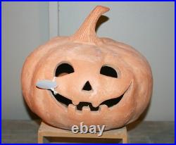 NEW Pottery Barn Terracotta Pumpkin MEDIUM Jack O’Lantern Luminary Orange In Box