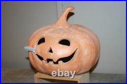 NEW Pottery Barn Terracotta Pumpkin MEDIUM Jack O'Lantern Luminary Orange In Box