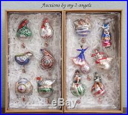 NEW Pottery Barn Twelve Days of Christmas Mercury Glass Ornaments SET OF 12