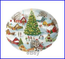 NEW Pottery Barn WINTER VILLAGE DINNER SALAD PLATES set of 16 NIB Christmas