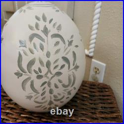 NEW Pottery barn Chambray LARGE Ceramic Painted Easter Egg Blue White