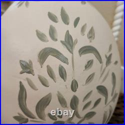 NEW Pottery barn Chambray LARGE Ceramic Painted Easter Egg Blue White