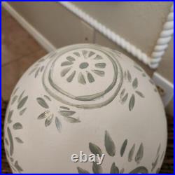 NEW Pottery barn Chambray LARGE Ceramic Painted Easter Egg Blue White