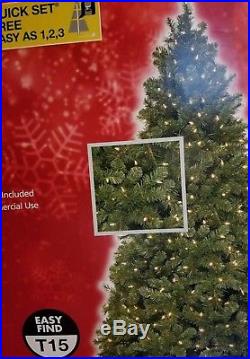 NEW PreLit 9 FT Wesley Pine Spruce Christmas Tree Quick Set White LED 1750 TIPS