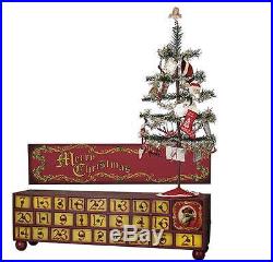 NEW Primitives by Kathy Vintage Christmas Advent Calendar Box with Tree 14906