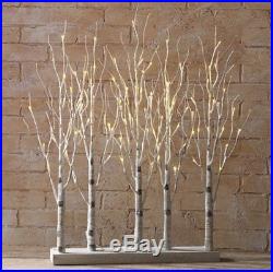 NEW! RAZ Imports30 LIGHTED WHITE BIRCH GROVE 5 TREE SETChristmas/Fall Decor