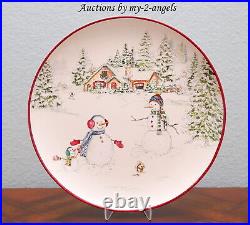 NEW RETIRED Williams-Sonoma SNOWMAN ROUND PLATTER serveware Christmas Holiday