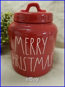 NEW Rae Dunn by Magenta Holiday MERRY CHRISTMAS Red Canister (VHTF)